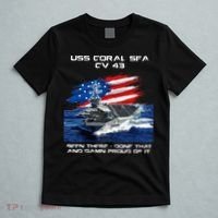 USS Coral Sea CV 43 Aircraft Carrier Veteran USA Flag Xmas T-Shirt thumb 5