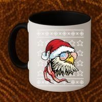 Ugly Christmas Sweater Usa Flag Bald Eagle Christmas Gift Coffee Mug thumb 2