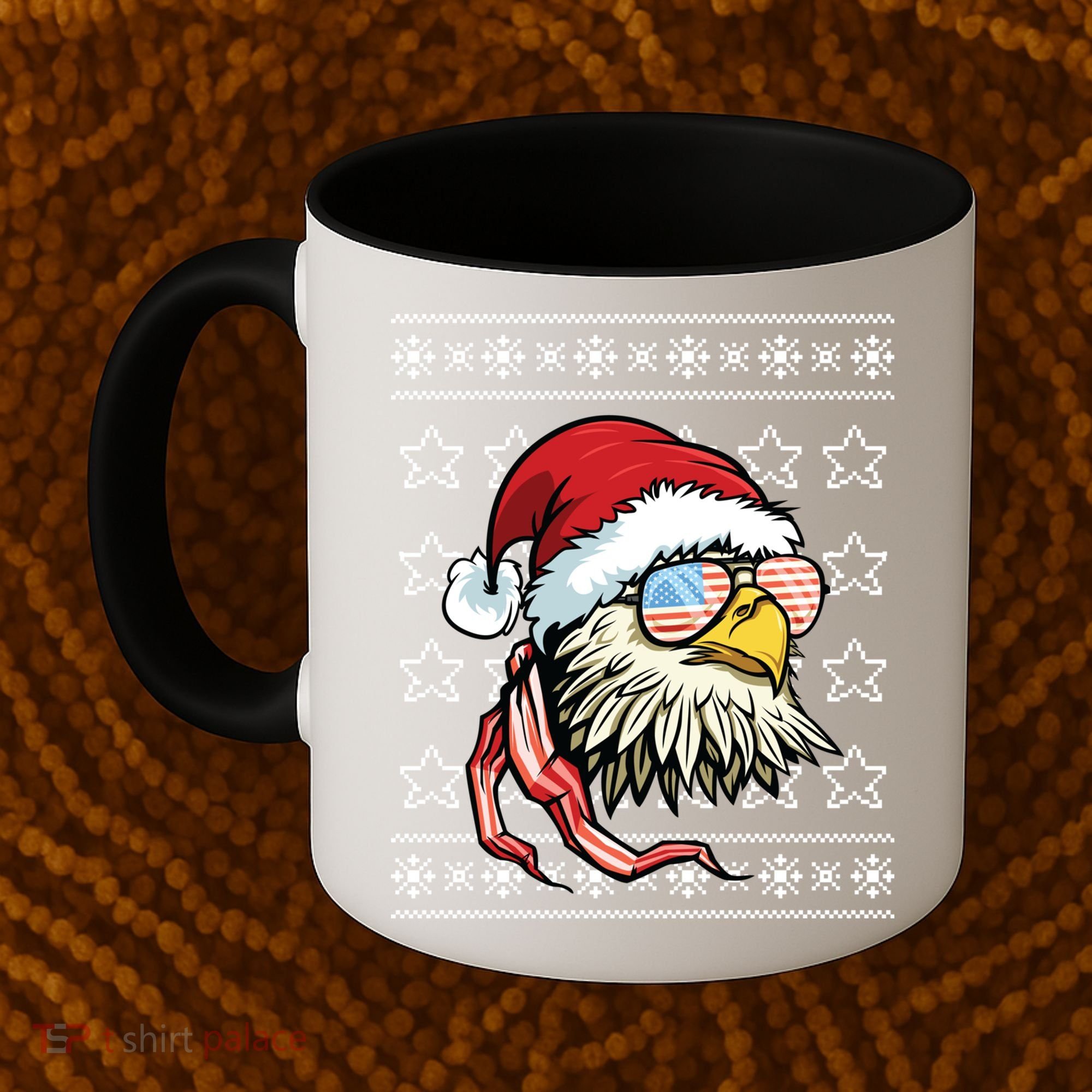Ugly Christmas Sweater Usa Flag Bald Eagle Christmas Gift Coffee Mug