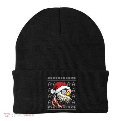Ugly Christmas Sweater Usa Flag Bald Eagle Christmas Gift Beanie