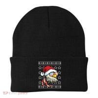 Ugly Christmas Sweater Usa Flag Bald Eagle Christmas Gift Beanie thumb 0