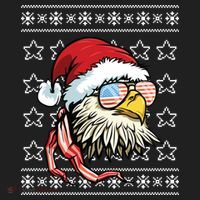 Ugly Christmas Sweater Usa Flag Bald Eagle Christmas Gift Beanie thumb 2