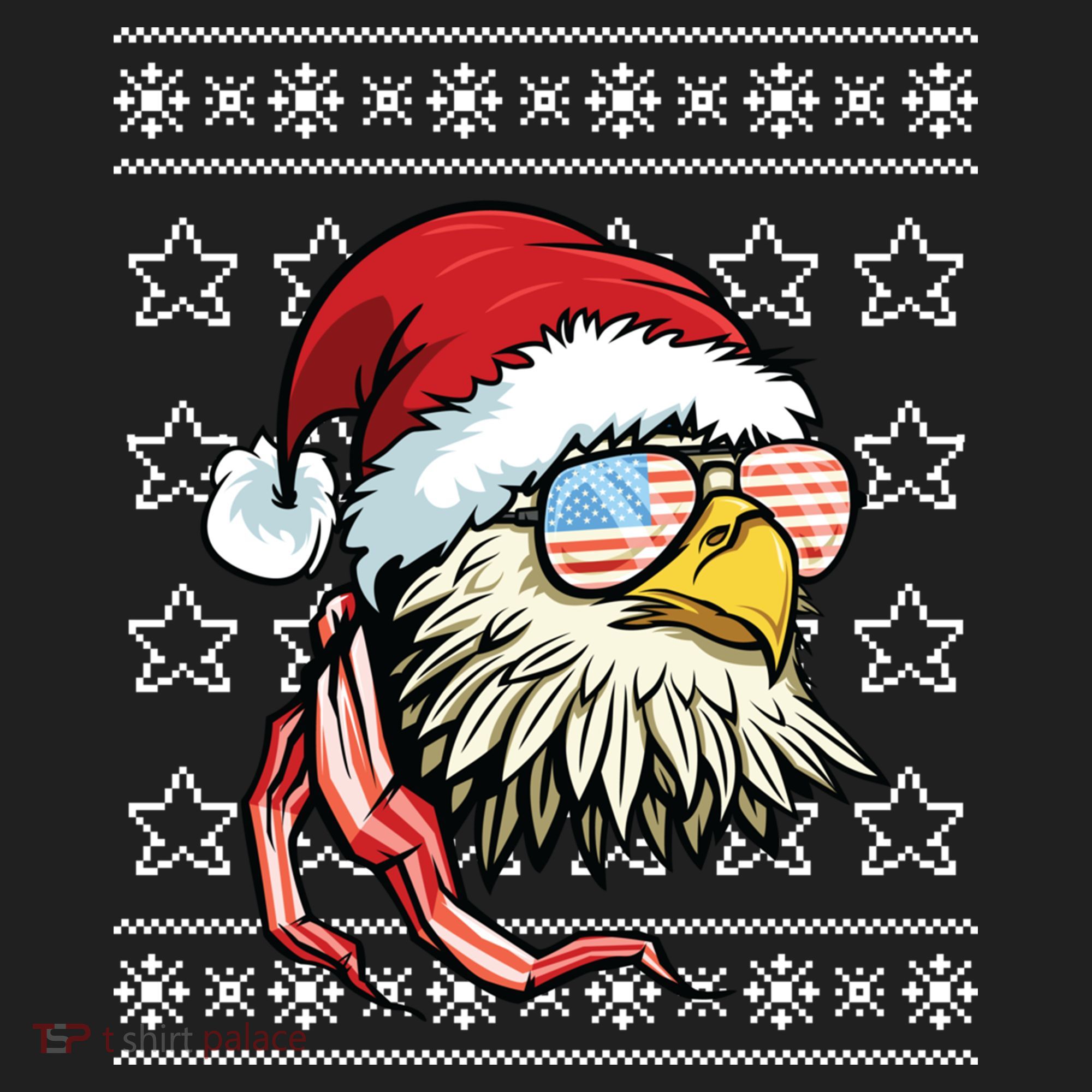 Ugly Christmas Sweater Usa Flag Bald Eagle Christmas Gift Beanie