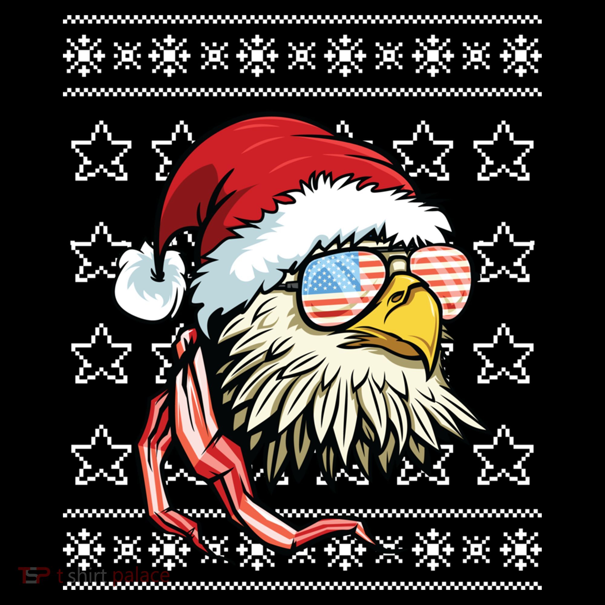 Ugly Christmas Sweater Usa Flag Bald Eagle Christmas Gift Women's Hoodie