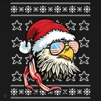 Ugly Christmas Sweater Usa Flag Bald Eagle Christmas Gift Ornament thumb 1