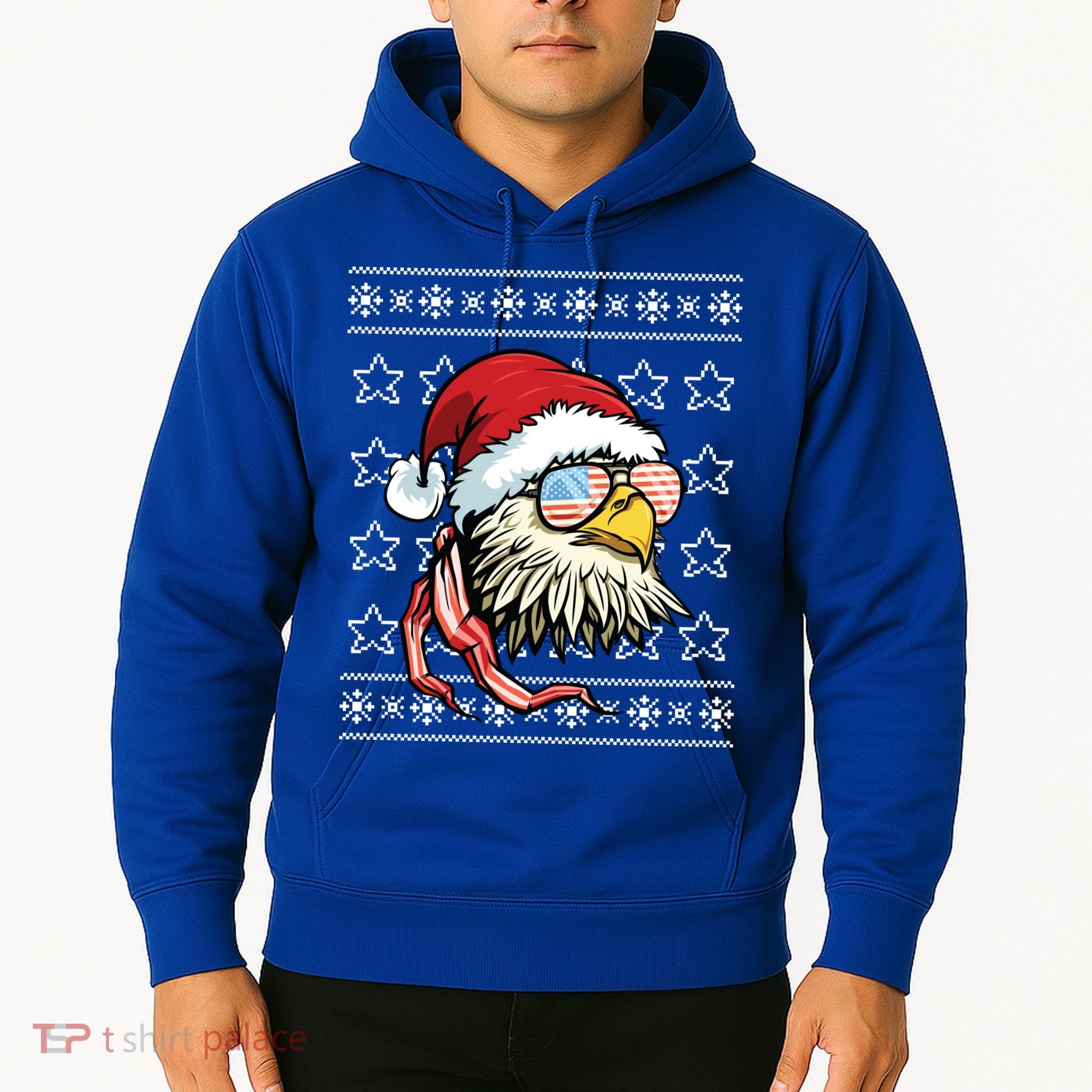 Ugly Christmas Sweater Usa Flag Bald Eagle Christmas Gift Hoodie