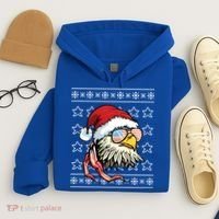 Ugly Christmas Sweater Usa Flag Bald Eagle Christmas Gift Hoodie thumb 4