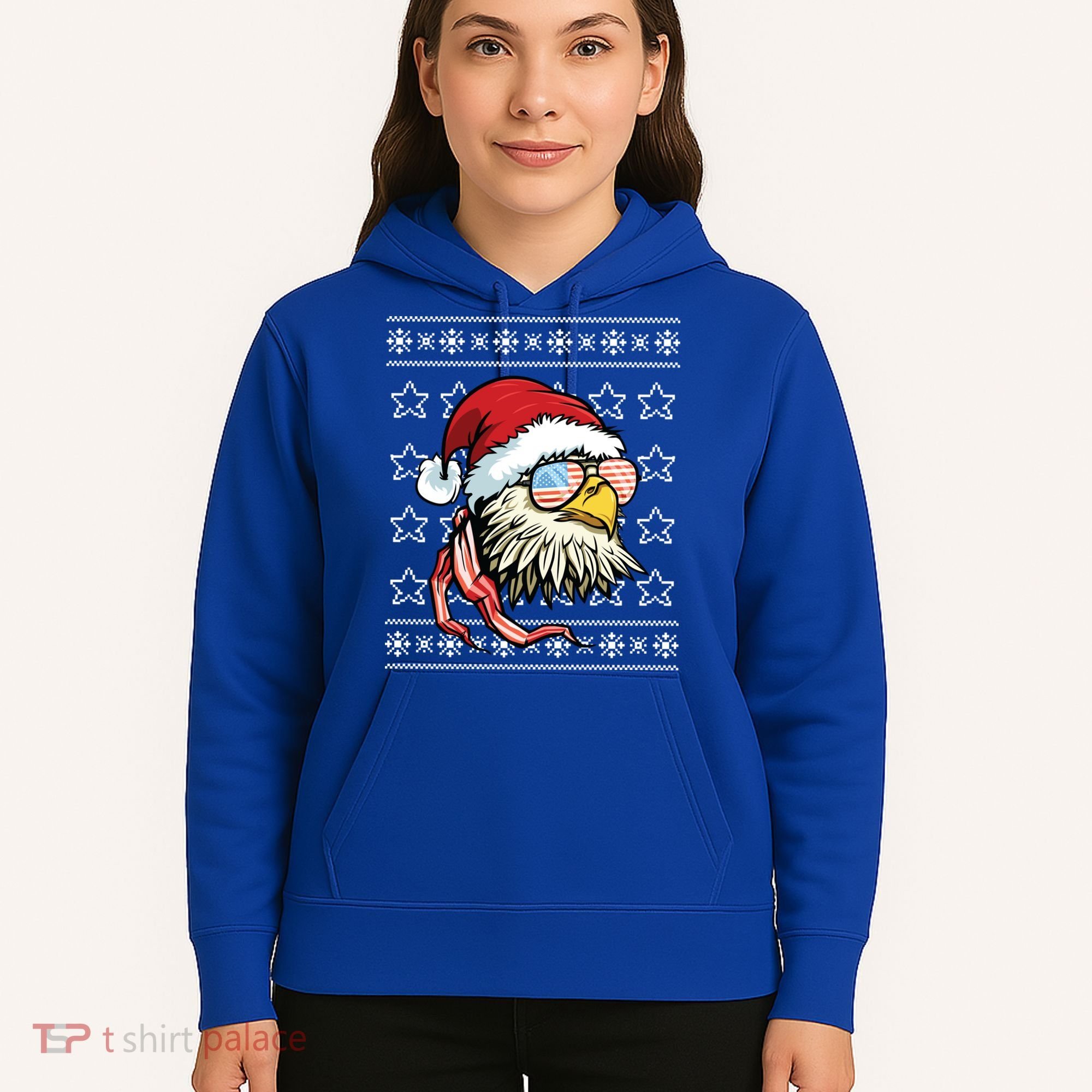 Ugly Christmas Sweater Usa Flag Bald Eagle Christmas Gift Hoodie