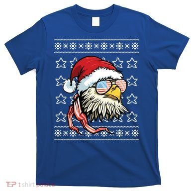 Ugly Christmas Sweater Usa Flag Bald Eagle Christmas Gift T-Shirt