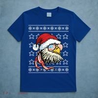 Ugly Christmas Sweater Usa Flag Bald Eagle Christmas Gift T-Shirt thumb 5