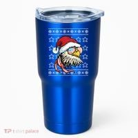 Ugly Christmas Sweater Usa Flag Bald Eagle Christmas Gift Tumbler thumb 0
