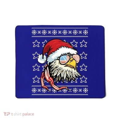 Ugly Christmas Sweater Usa Flag Bald Eagle Christmas Gift Mousepad