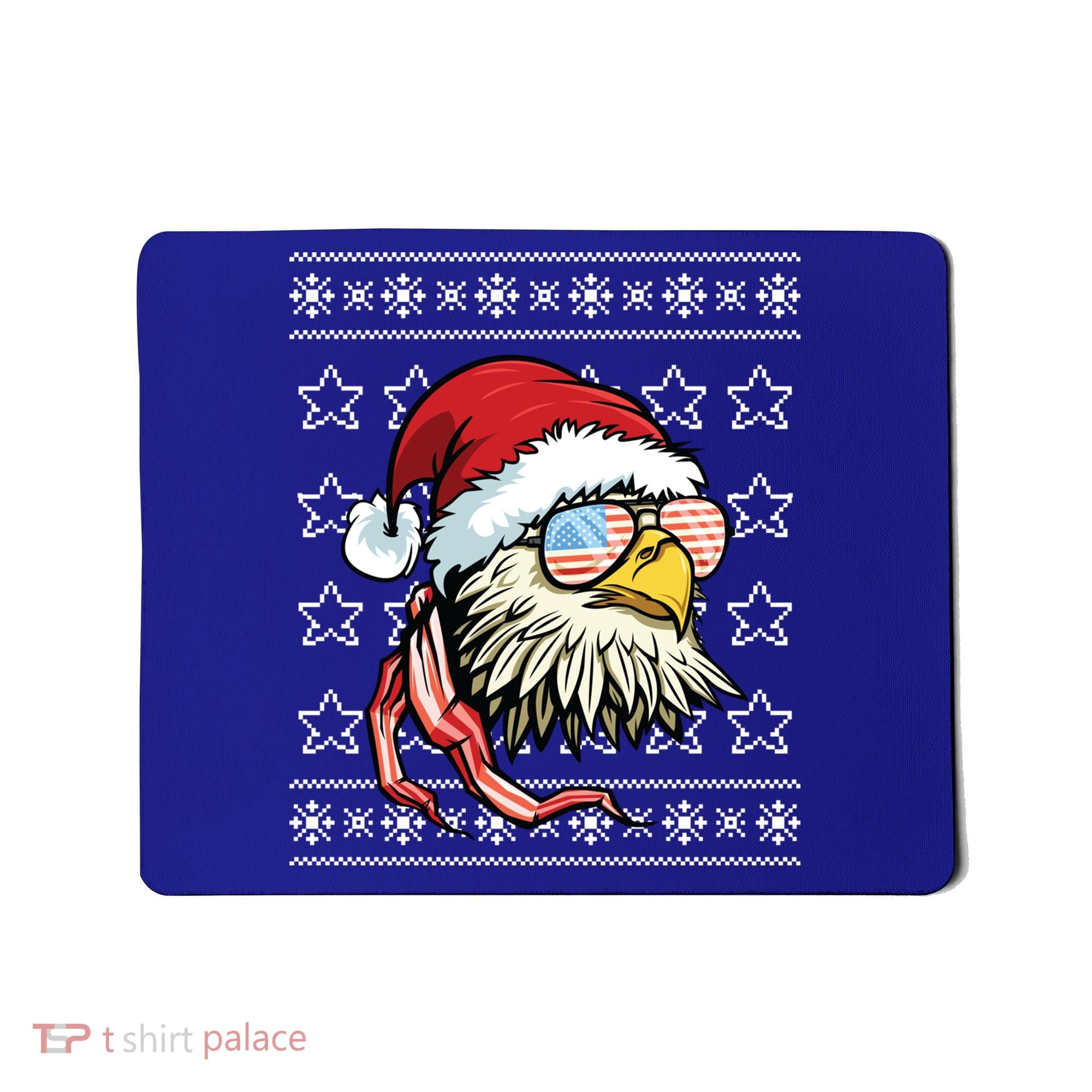 Ugly Christmas Sweater Usa Flag Bald Eagle Christmas Gift Mousepad