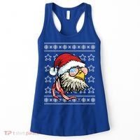 Ugly Christmas Sweater Usa Flag Bald Eagle Christmas Gift Women's Tank Top thumb 0