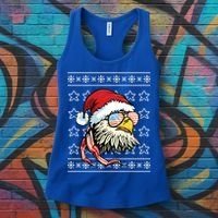 Ugly Christmas Sweater Usa Flag Bald Eagle Christmas Gift Women's Tank Top thumb 3