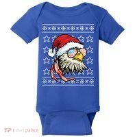Ugly Christmas Sweater Usa Flag Bald Eagle Christmas Gift Baby Bodysuit thumb 0