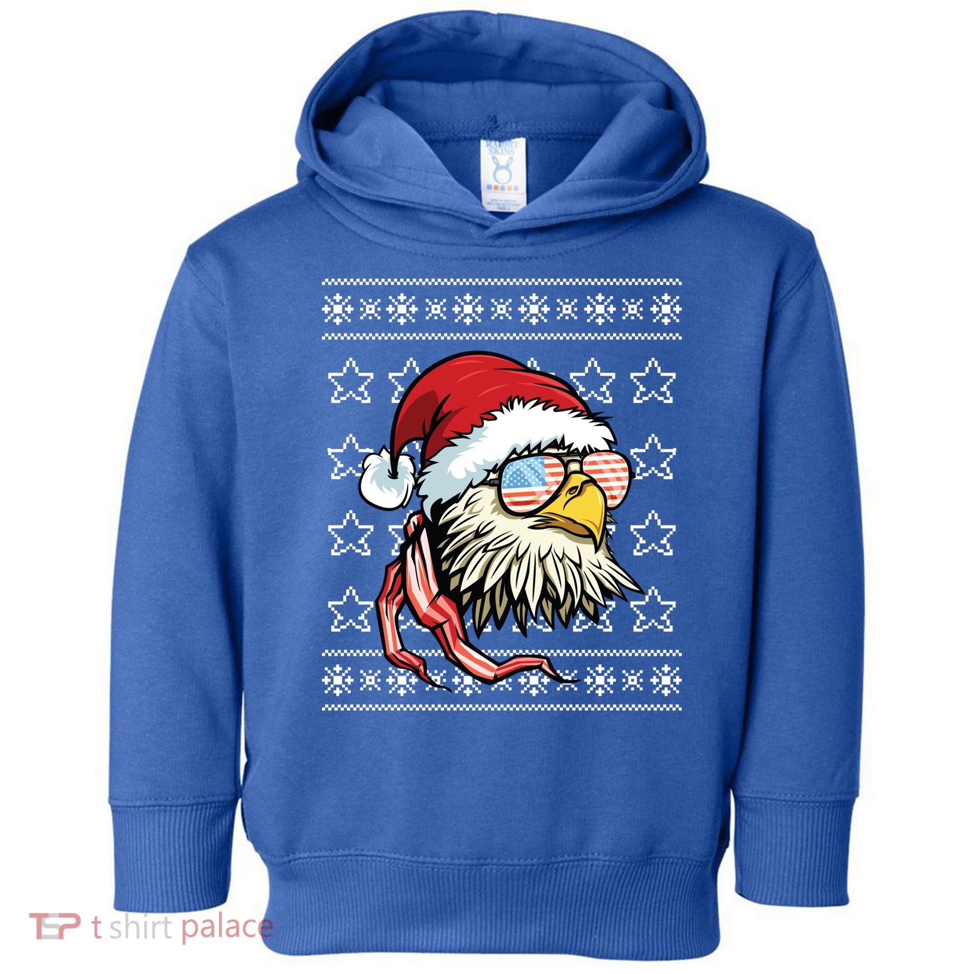 Ugly Christmas Sweater Usa Flag Bald Eagle Christmas Gift Toddler Hoodie