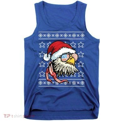 Ugly Christmas Sweater Usa Flag Bald Eagle Christmas Gift Tank Top