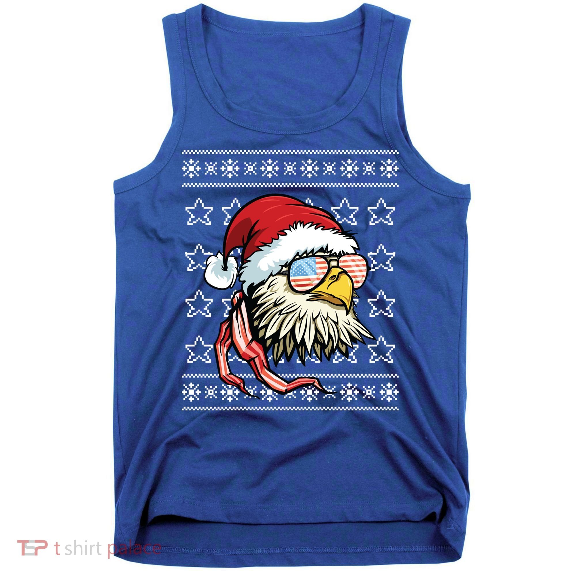 Ugly Christmas Sweater Usa Flag Bald Eagle Christmas Gift Tank Top
