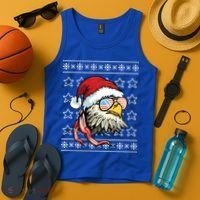 Ugly Christmas Sweater Usa Flag Bald Eagle Christmas Gift Tank Top thumb 4
