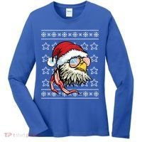 Ugly Christmas Sweater Usa Flag Bald Eagle Christmas Gift Women's Long Sleeve Shirt thumb 0