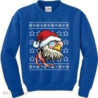 Ugly Christmas Sweater Usa Flag Bald Eagle Christmas Gift Kids Sweatshirt thumb 0