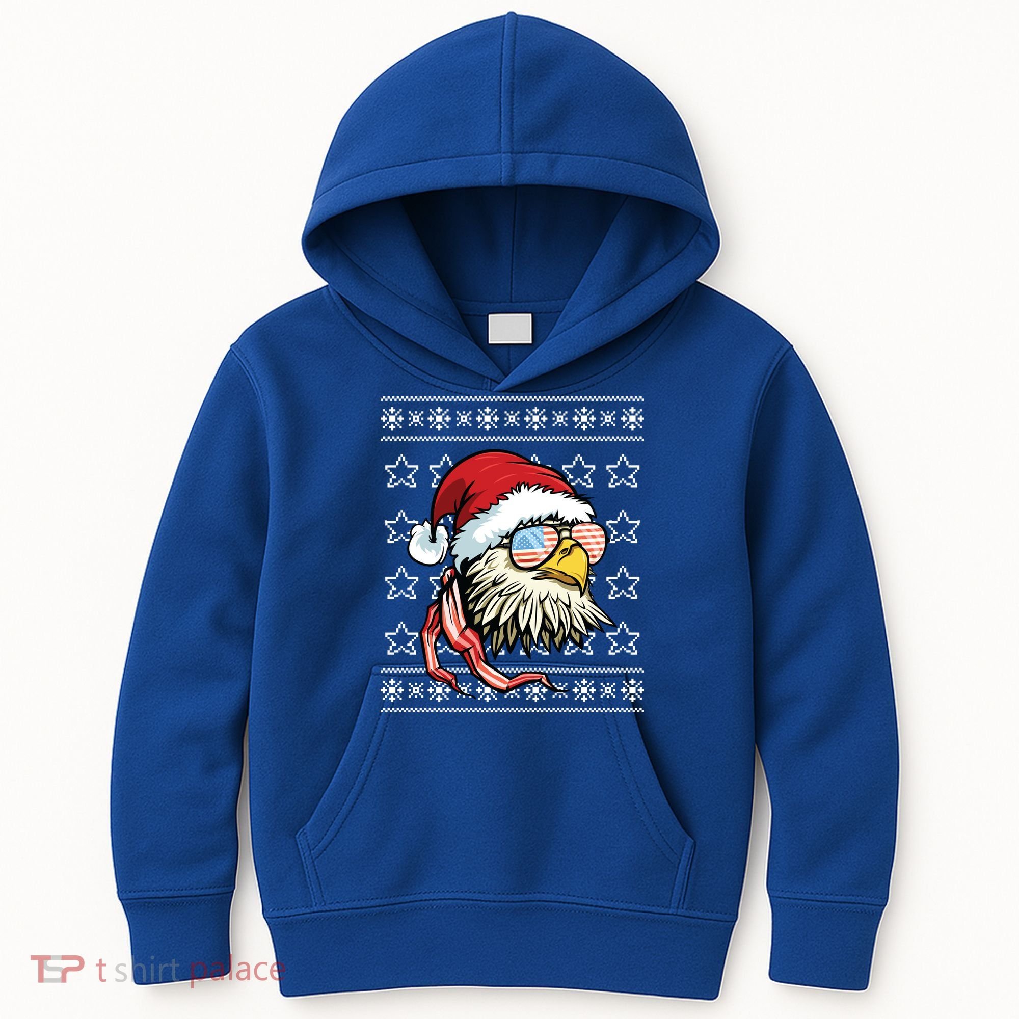 Ugly Christmas Sweater Usa Flag Bald Eagle Christmas Gift Kids Hoodie
