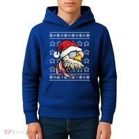 Ugly Christmas Sweater Usa Flag Bald Eagle Christmas Gift Kids Hoodie thumb 4