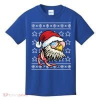 Ugly Christmas Sweater Usa Flag Bald Eagle Christmas Gift Kids T-Shirt thumb 0