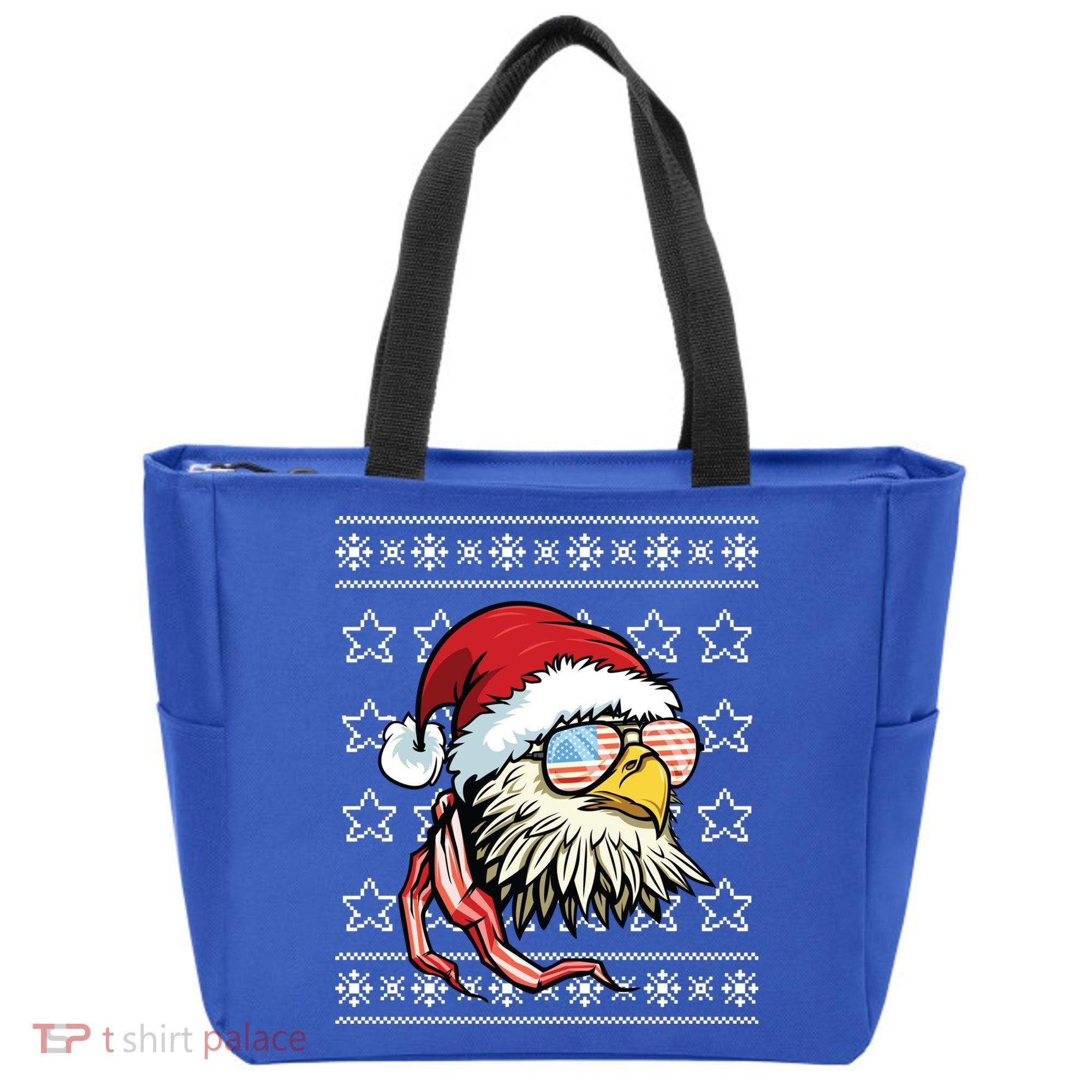 Ugly Christmas Sweater Usa Flag Bald Eagle Christmas Gift Tote Bag