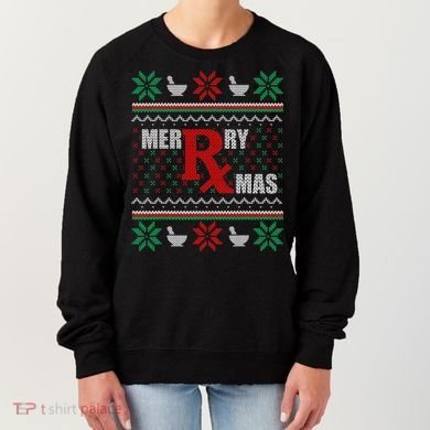 Ugly Christmas Sweater Pharmacy Tech Merry Xmas Pharmacist Gift Women's Sweatshirt