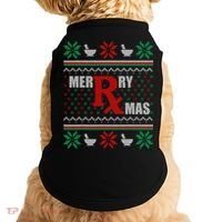 Ugly Christmas Sweater Pharmacy Tech Merry Xmas Pharmacist Gift Doggie Tank thumb 0