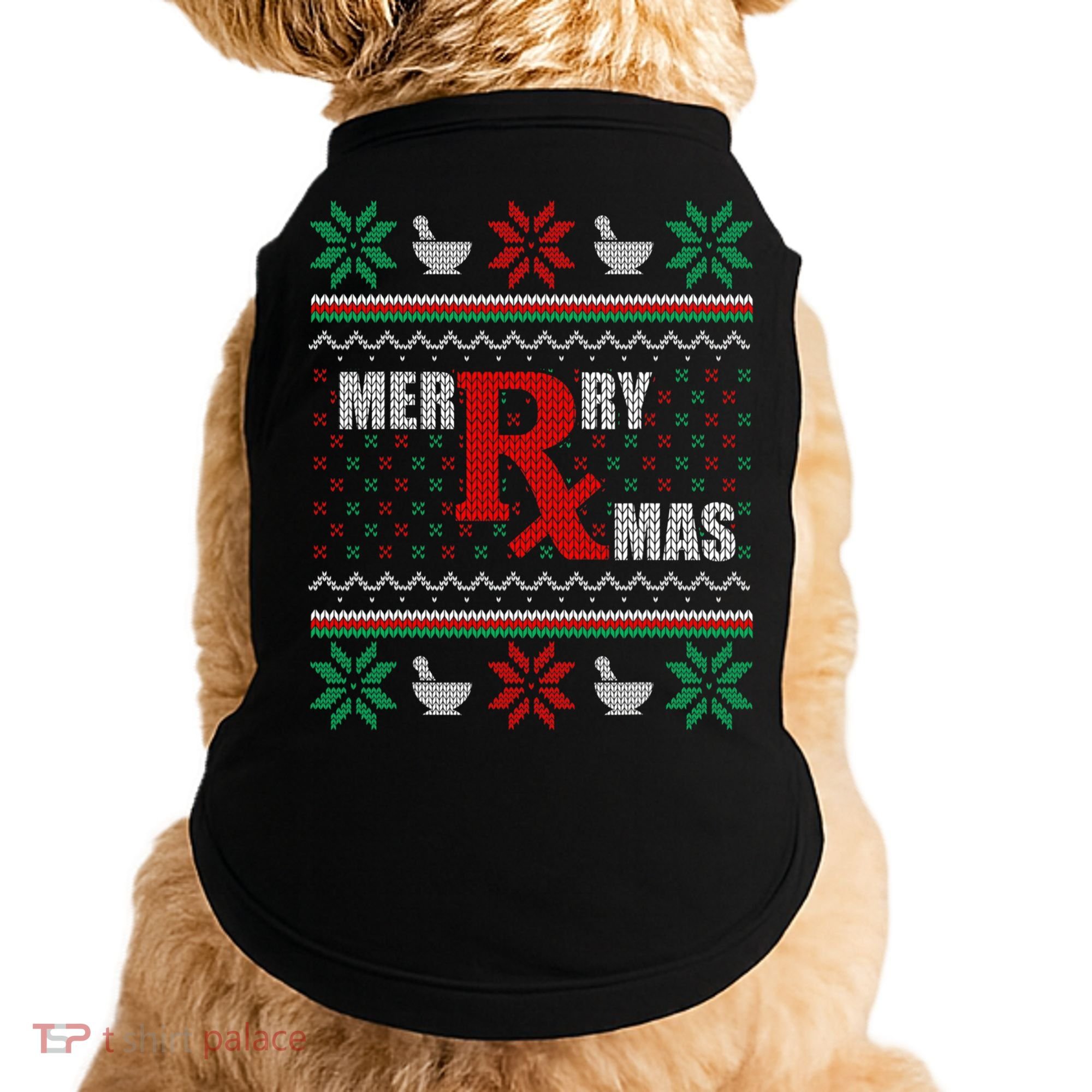 Ugly Christmas Sweater Pharmacy Tech Merry Xmas Pharmacist Gift Doggie Tank