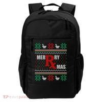 Ugly Christmas Sweater Pharmacy Tech Merry Xmas Pharmacist Gift Backpack thumb 0