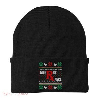 Ugly Christmas Sweater Pharmacy Tech Merry Xmas Pharmacist Gift Beanie