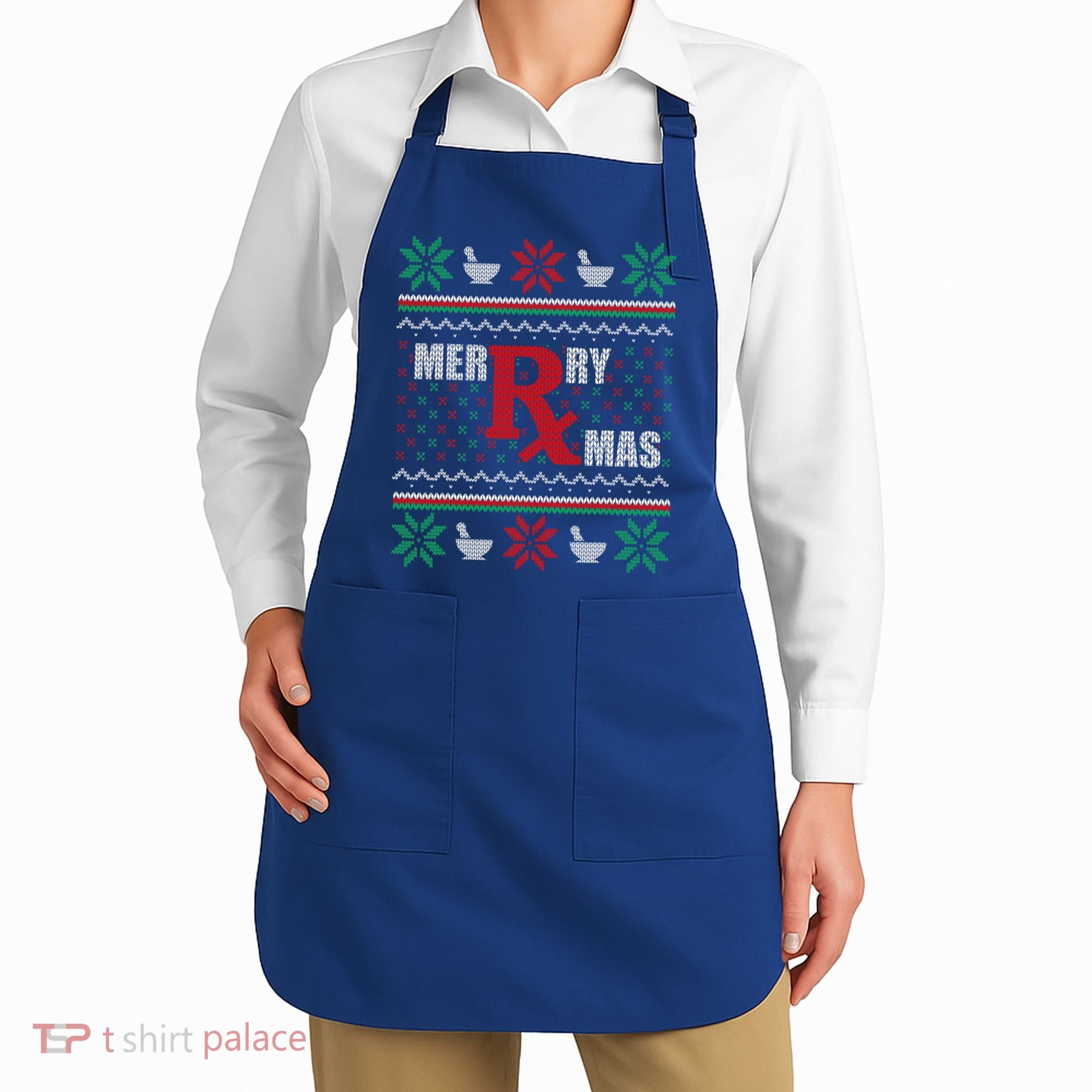 Ugly Christmas Sweater Pharmacy Tech Merry Xmas Pharmacist Gift Apron