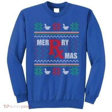 Ugly Christmas Sweater Pharmacy Tech Merry Xmas Pharmacist Gift Sweatshirt