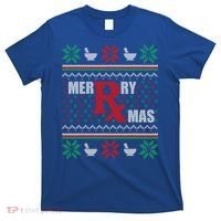 Ugly Christmas Sweater Pharmacy Tech Merry Xmas Pharmacist Gift T-Shirt thumb 0