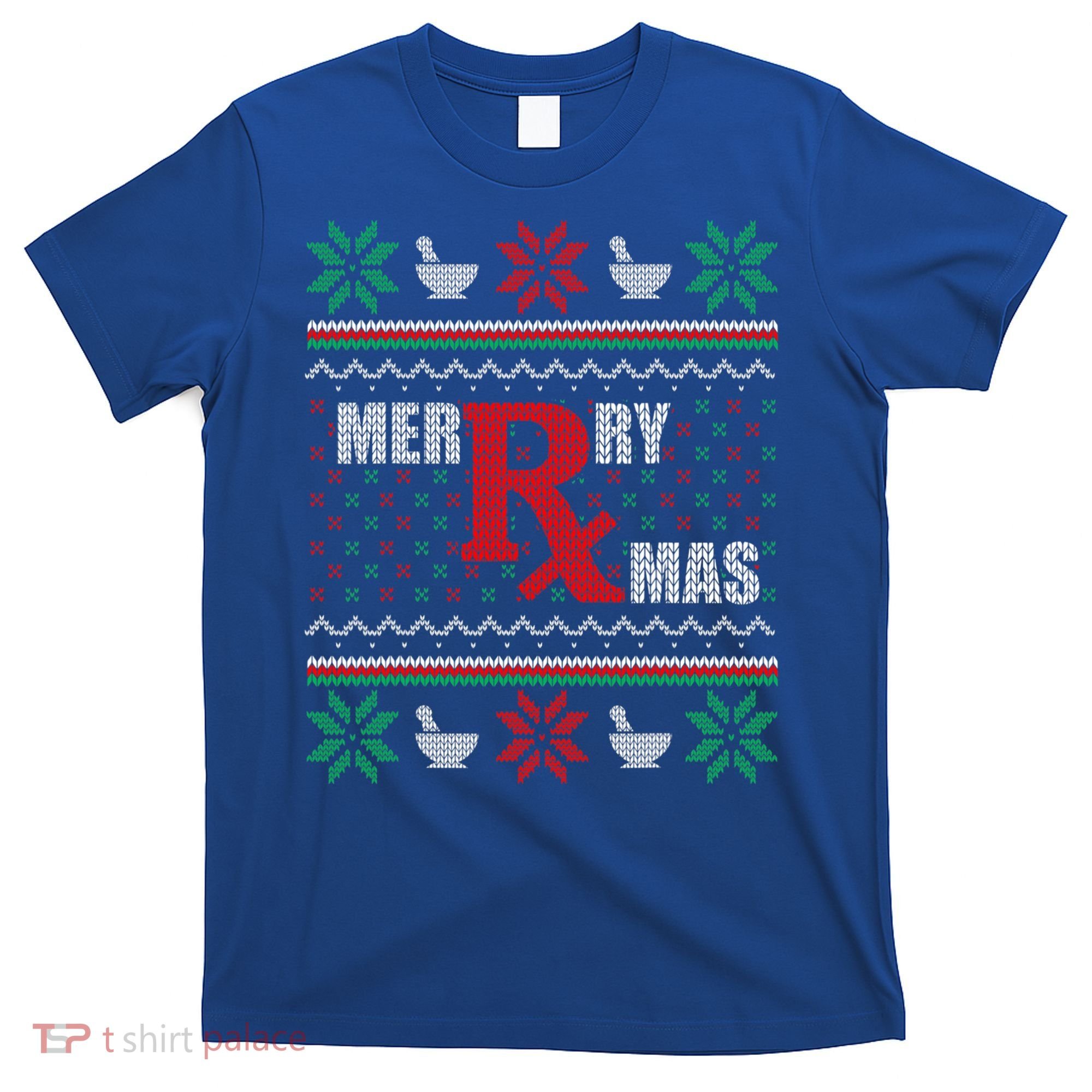 Ugly Christmas Sweater Pharmacy Tech Merry Xmas Pharmacist Gift T-Shirt