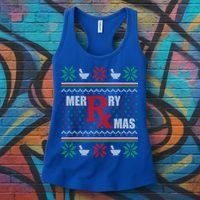 Ugly Christmas Sweater Pharmacy Tech Merry Xmas Pharmacist Gift Women's Tank Top thumb 3