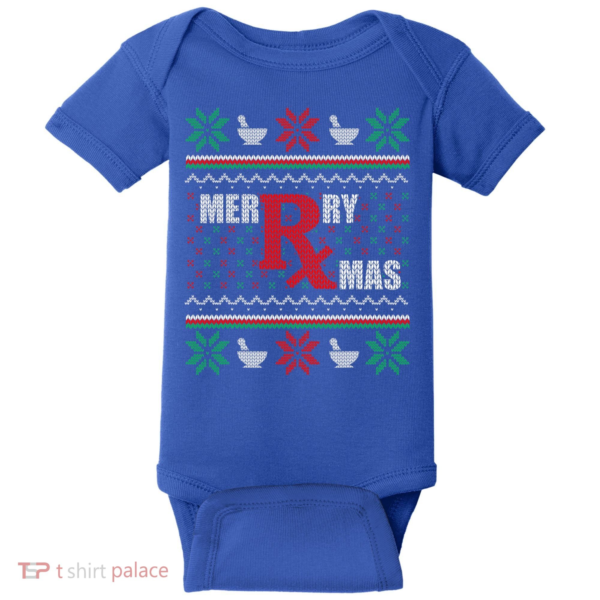 Ugly Christmas Sweater Pharmacy Tech Merry Xmas Pharmacist Gift Baby Bodysuit