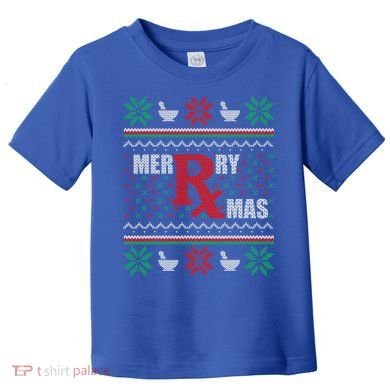Ugly Christmas Sweater Pharmacy Tech Merry Xmas Pharmacist Gift Toddler T-Shirt