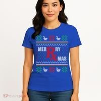 Ugly Christmas Sweater Pharmacy Tech Merry Xmas Pharmacist Gift Women's T-Shirt thumb 4