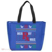 Ugly Christmas Sweater Pharmacy Tech Merry Xmas Pharmacist Gift Tote Bag thumb 0