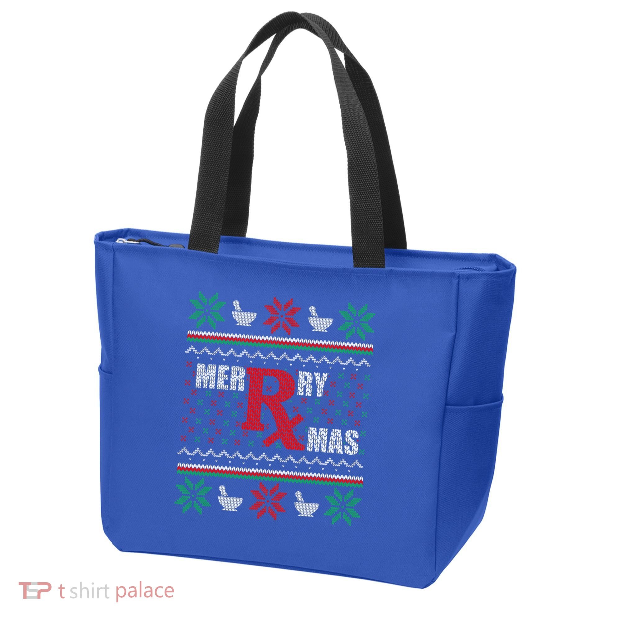 Ugly Christmas Sweater Pharmacy Tech Merry Xmas Pharmacist Gift Tote Bag