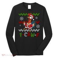 Ugly Christmas Sweater F CAW F Chicken Rooster Long Sleeve Shirt thumb 0