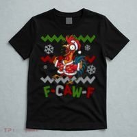 Ugly Christmas Sweater F CAW F Chicken Rooster T-Shirt thumb 5