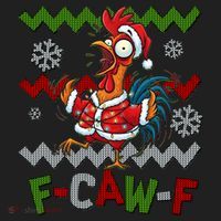 Ugly Christmas Sweater F CAW F Chicken Rooster Beanie thumb 2
