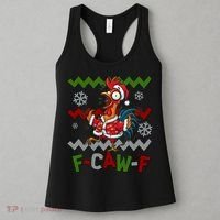 Ugly Christmas Sweater F CAW F Chicken Rooster Women's Tank Top thumb 3