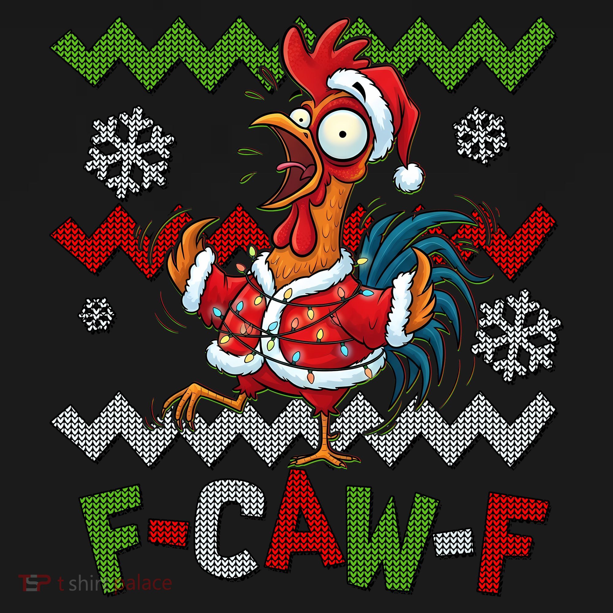 Ugly Christmas Sweater F CAW F Chicken Rooster Women's Tank Top